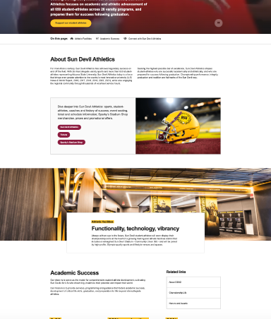 screenshot of sun devil athletic's webpage